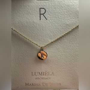 Gold “R” necklace
